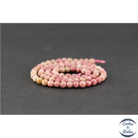 Perles semi précieuses en rhodonite - Ronde/4 mm - Grade A