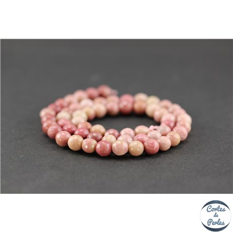 Perles semi précieuses en rhodonite - Ronde/6 mm - Grade A