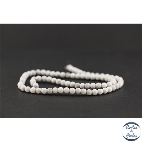 Perles semi précieuses en howlite dépolie - Ronde/4 mm