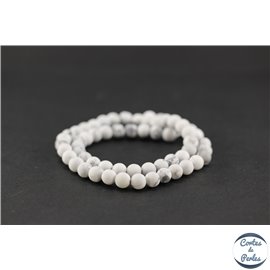 Perles semi précieuses en howlite dépolie - Ronde/6 mm