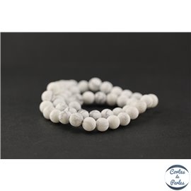 Perles semi précieuses en howlite dépolie - Ronde/8 mm