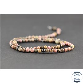 Perles semi précieuses en rhodonite - Ronde/4 mm