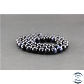 Perles en oeil de tigre bleu - Rondes/8mm - Grade A