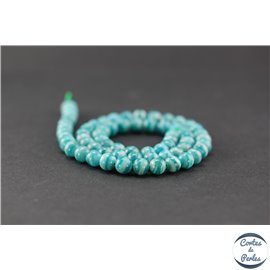 Perles semi précieuses en amazonite de Russie - Ronde/6 mm - Grade A