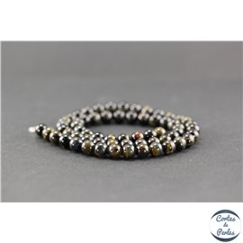 Perles en oeil de tigre noir - Rondes/6mm