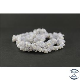 Perles en calcédoine rubanée bleue - Chips/10mm