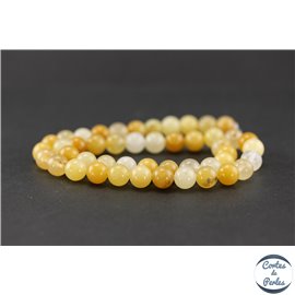 Perles semi précieuses en aventurine jaune - Ronde/8 mm