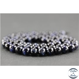 Perles semi précieuses en oeil de tigre bleu - Ronde/6 mm - Grade A