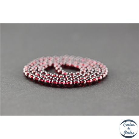 Perles semi précieuses en grenat US - Ronde/4 mm - Grade AA