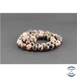 Perles semi précieuses en rhodonite - Ronde/8 mm