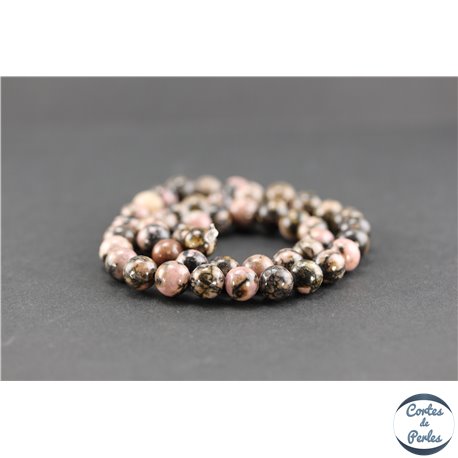 Perles semi précieuses en rhodonite - Ronde/8 mm