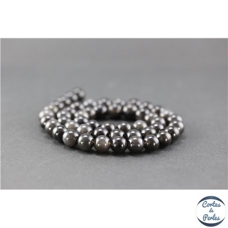 Perles semi précieuses en obsidienne - Ronde/8 mm