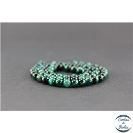 Perles semi précieuses en oeil de tigre vert - Ronde/6 mm