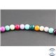 Perles semi précieuses en pierre de fossile - Rondes/6 mm - Multicolore
