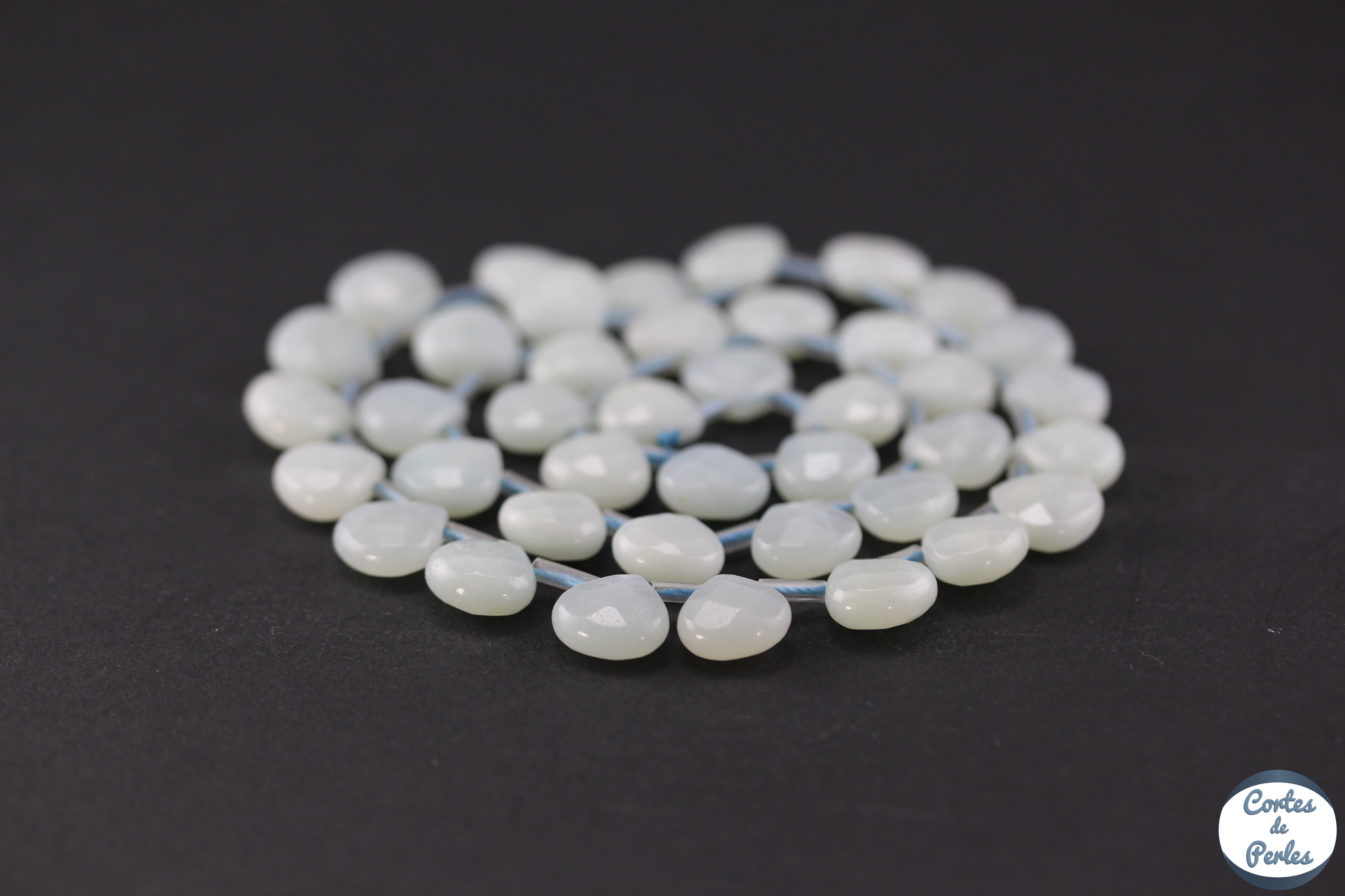 Perles Rondes à Facettes En Amazonite Naturelle - Tailles 4mm à 12mm - Bleu Vert - Pour Création De Bijoux DIY