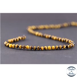 Perles en oeil de tigre - Ronde/4 mm - Grade A