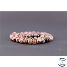 Perles facettées en rhodonite - Ronde/6 mm