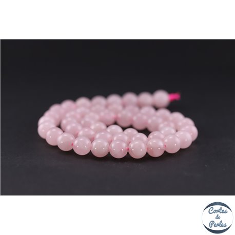 Perles en quartz rose de Madagascar - Ronde/8 mm - Grade AB