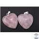 Pendentifs en quartz rose - Coeur/36 mm