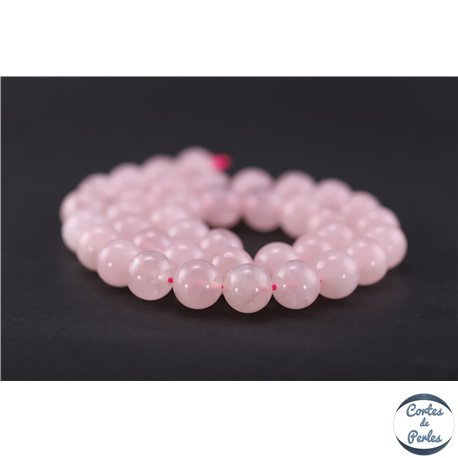 Perles en quartz rose de Madagascar - Ronde/10 mm - Grade AB