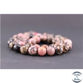 Perles facettées en rhodonite - Ronde/10 mm