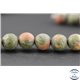 Perles dépolies en unakite - Ronde/12 mm