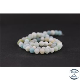 Perles dépolies en amazonite - Rondes/6mm