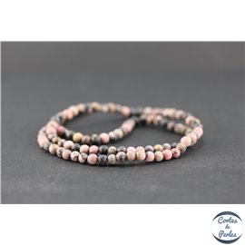 Perles dépolies en rhodonite - Rondes/4mm