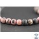 Perles dépolies en rhodonite - Ronde/6 mm