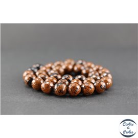 Perles facettées en obsidienne acajou - Rondes/10mm