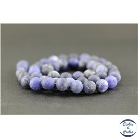 Perles dépolies en sodalite - Rondes/8mm - Grade A