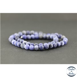 Perles dépolies en sodalite - Rondes/6mm - Grade A