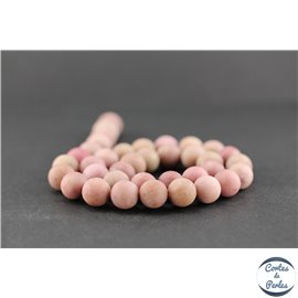 Perles dépolies en rhodonite - Ronde/10 mm