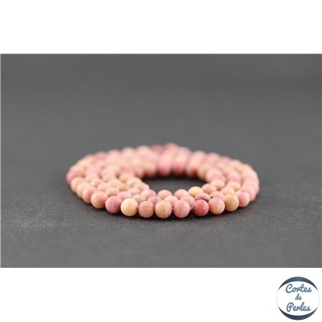 Perles dépolies en rhodonite - Ronde/4 mm