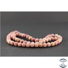 Perles dépolies en rhodonite - Ronde/6 mm