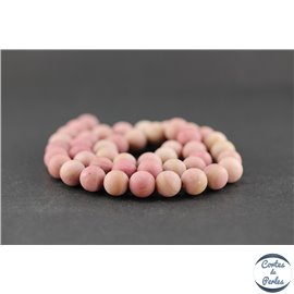 Perles dépolies en rhodonite - Rondes/8mm