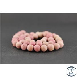 Perles dépolies en rhodonite - Ronde/8 mm