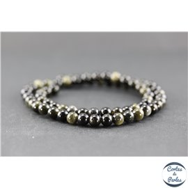 Perles en obsidienne dorée - Ronde/6 mm