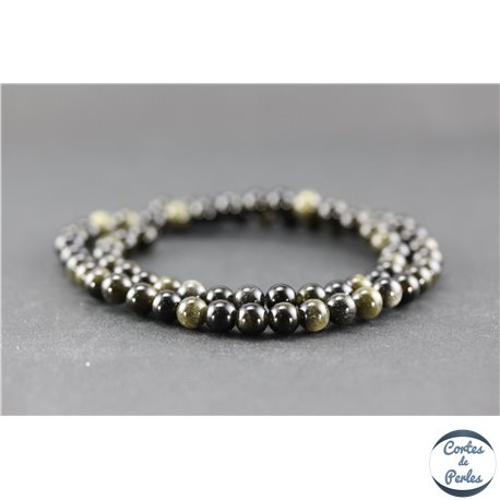 Perles en obsidienne dorée - Ronde/6 mm