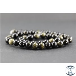 Perles en obsidienne dorée - Ronde/8 mm