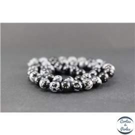 Perles en obsidienne flocon de neige - Ronde/8 mm