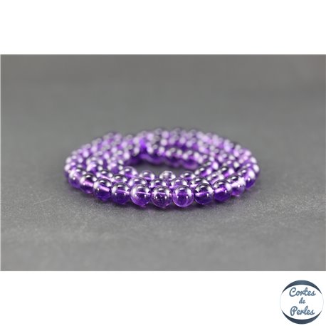Perles en améthyste - Rondes/6 mm - Grade AA
