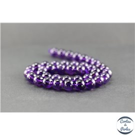 Perles en améthyste - Rondes/10 mm - Améthyste dark - Grade AA+