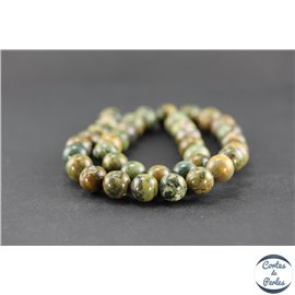 Perles en jaspe rhyolite - Rondes/10 mm