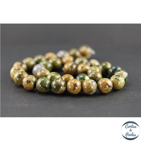 Perles en jaspe rhyolite - Rondes/12 mm