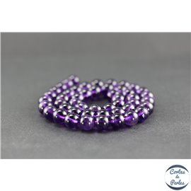 Perles en améthyste dark d'Uruguay - Rondes/8mm - Grade AA
