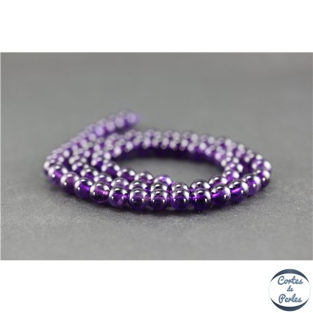 Perles en améthyste - Rondes/6 mm - Améthyste dark - Grade AA
