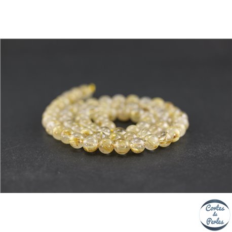 Perles en quartz rutile doré - Rondes/6mm - Grade AA