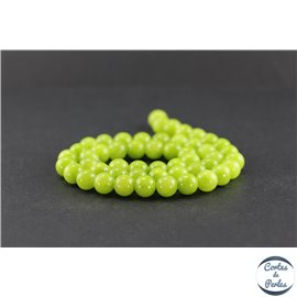 Perles semi précieuses en olive jade - Rondes/8 mm