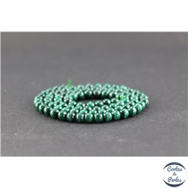 Perles semi précieuses en malachite - Rondes/4 mm - Grade A